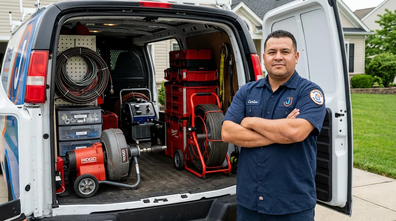 Professional drain cleaning equipment and Johns Plumbing LLC plumber in Elizabethton