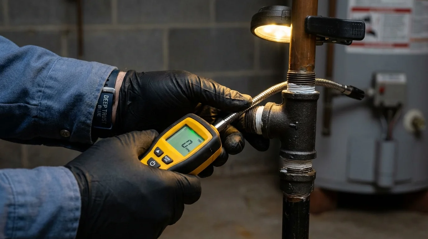 Gas leak detection with electronic sniffer by Johns Plumbing LLC in Elizabethton