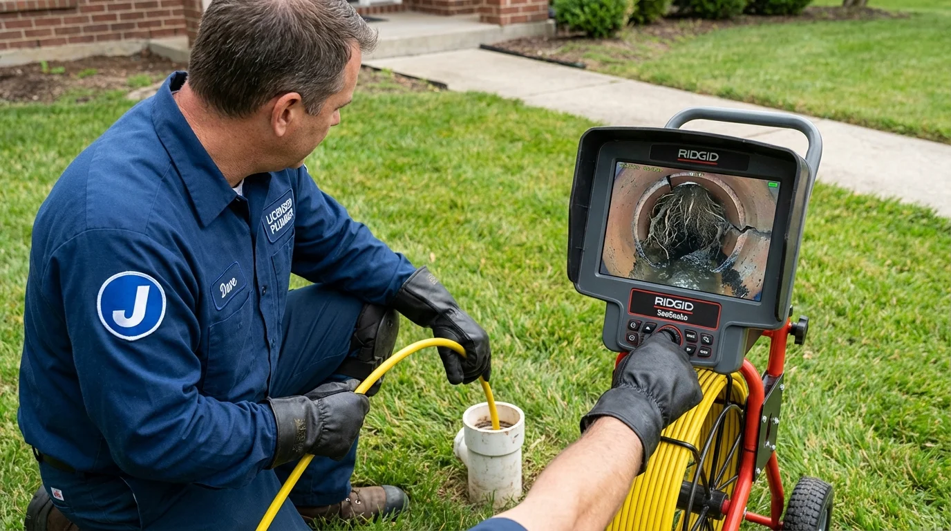 Sewer camera inspection being performed by Johns Plumbing LLC in Elizabethton